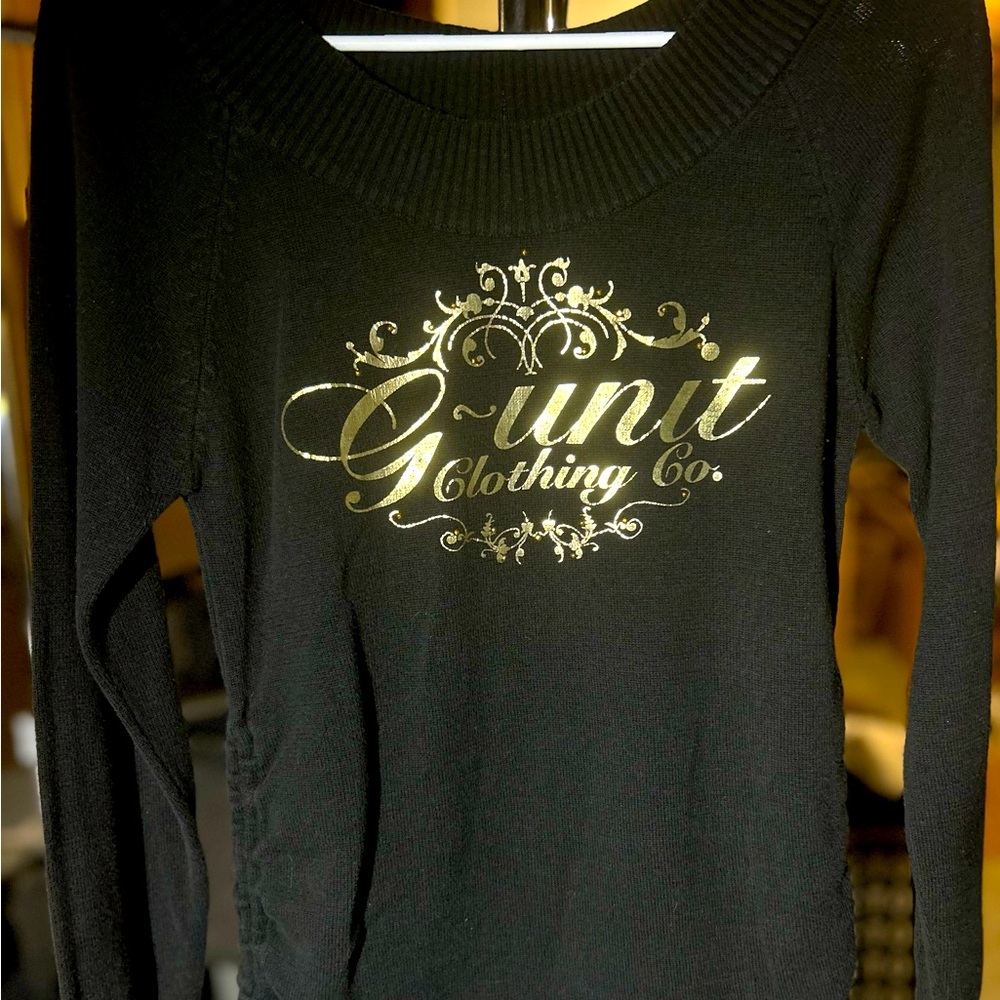 G-unit Black and Gold Sweater
